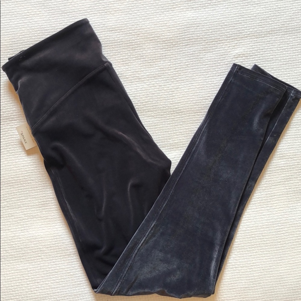 SPANX Moonshadow (blue-gray) Velvet Leggings XL